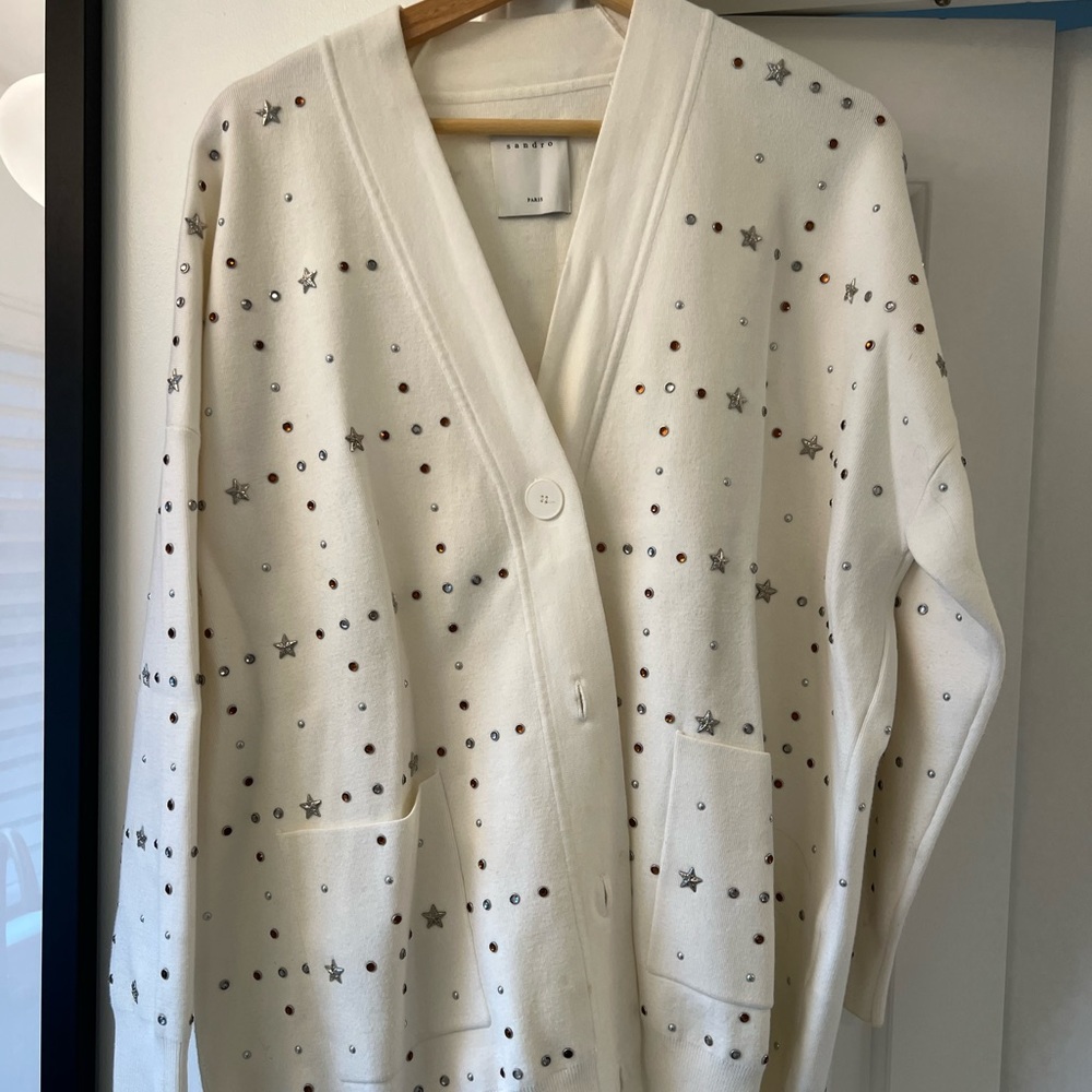Sandro Paris Bejewled Cardigan